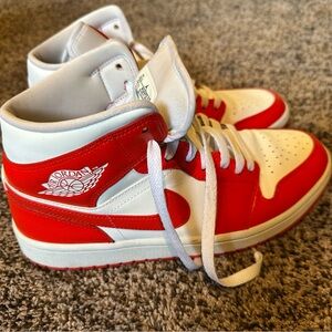 Nike Air Jordan 1 Mid Habanero Red Sneakers - Women's Size 10.5 Men Size 9